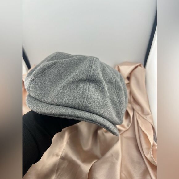 Classic Dark Grey Wool Newsboy Cap - Picture 4 of 8